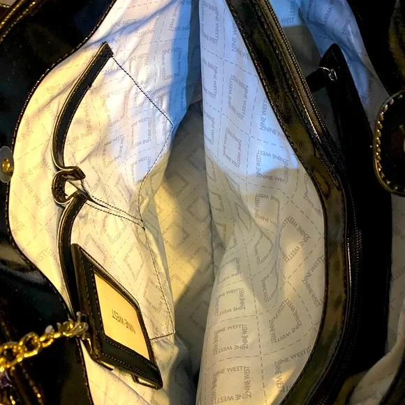 Nine West Blue Rose Floral Bag 16” x 10” x 5” • (See Description) - Picture 6 of 10